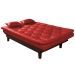 Sofa Cama Caribe Reclinavel 3 Posições Courino Vermelho Essencial Estofados