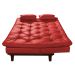 Sofa Cama Caribe Reclinavel 3 Posições Courino Vermelho Essencial Estofados