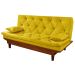 Sofa Cama Caribe Reclinavel 3 Posições Suede Amarelo Essencial Estofados