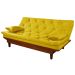 Sofa Cama Caribe Reclinavel 3 Posições Suede Amarelo Essencial Estofados