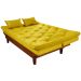 Sofa Cama Caribe Reclinavel 3 Posições Suede Amarelo Essencial Estofados