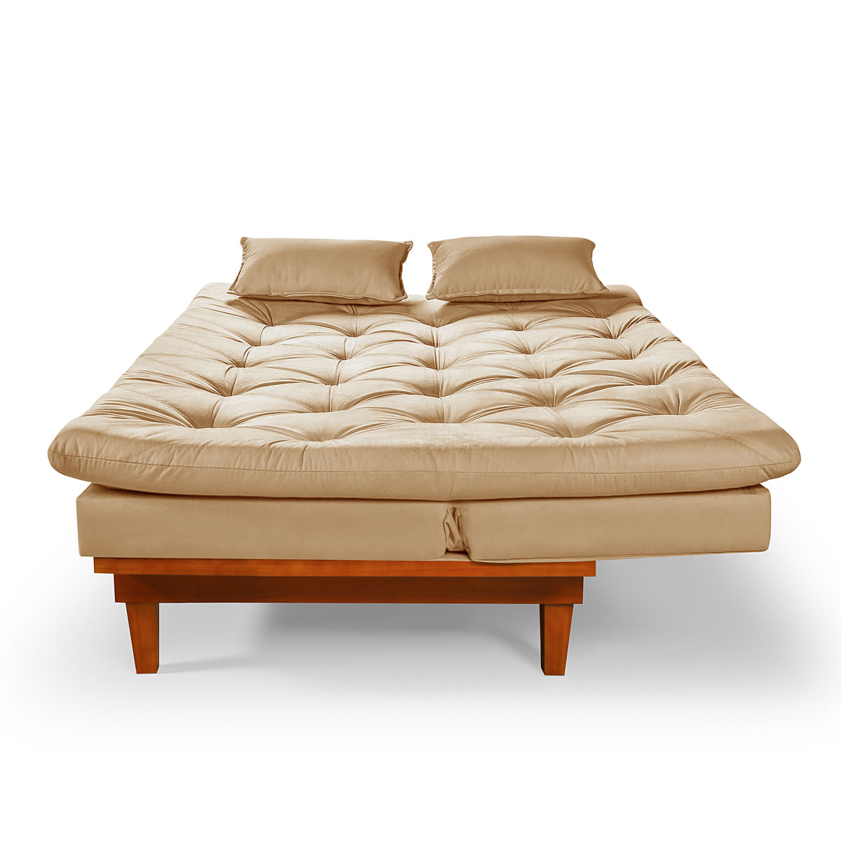 Sofa Cama Caribe Reclinavel 3 Posições Suede Chocolate Essencial Estofados