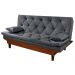 Sofa Cama Caribe Reclinavel 3 Posições Suede Cinza Essencial Estofados