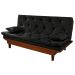 Sofa Cama Caribe Reclinavel 3 Posições Suede Preto Essencial Estofados