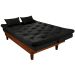 Sofa Cama Caribe Reclinavel 3 Posições Suede Preto Essencial Estofados