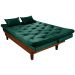 Sofa Cama Caribe Reclinavel 3 Posições Suede Verde Essencial Estofados