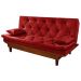 Sofa Cama Caribe Reclinavel 3 Posições Suede Vermelho Essencial Estofados