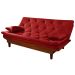 Sofa Cama Caribe Reclinavel 3 Posições Suede Vermelho Essencial Estofados