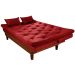 Sofa Cama Caribe Reclinavel 3 Posições Suede Vermelho Essencial Estofados