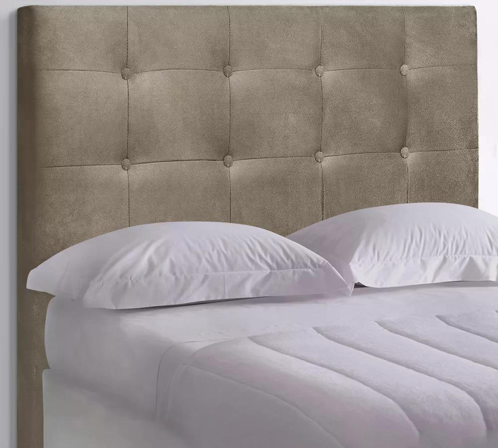 Cabeceira Casal Cama Box 140x129 Cm Helen Suede Bege SBL