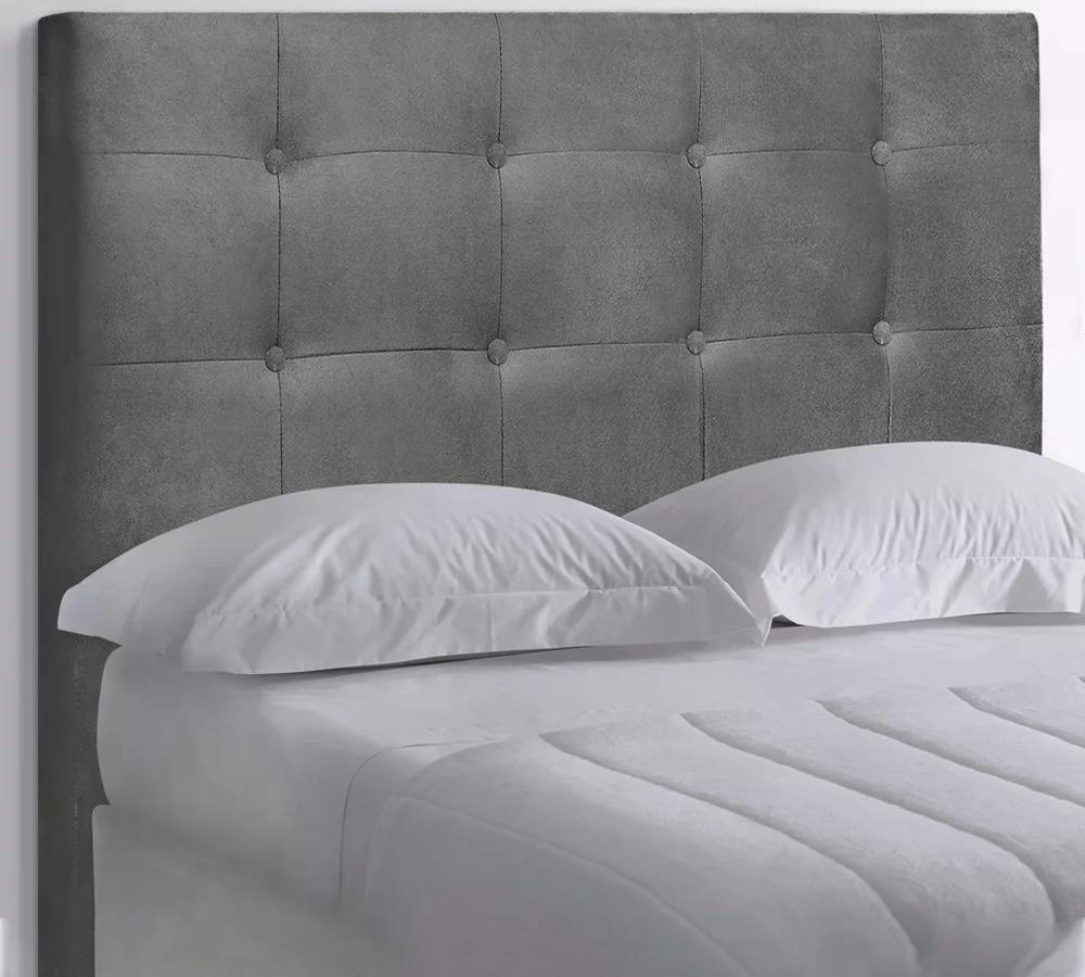 Cabeceira Casal Cama Box 140x129 Cm Helen Suede Cinza SBL
