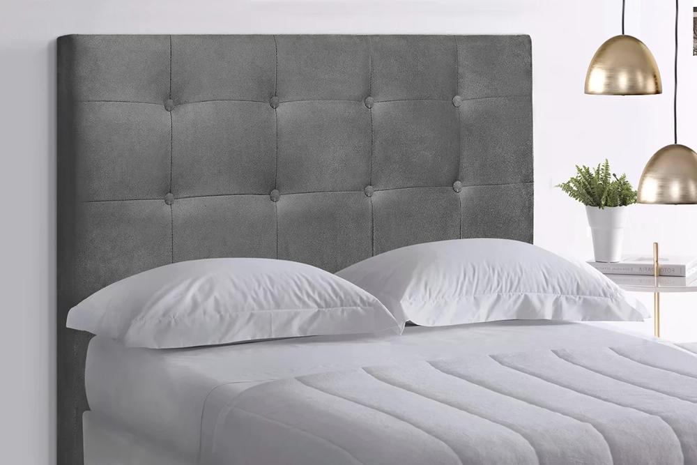 Cabeceira Casal Cama Box 140x129 Cm Helen Suede Cinza SBL