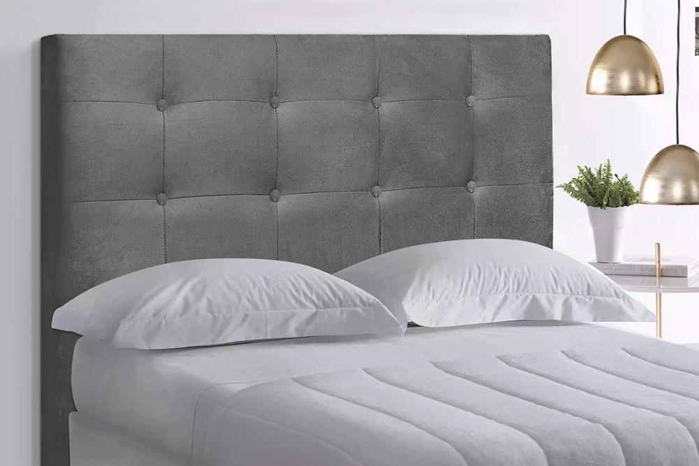 Cabeceira Queen Cama Box 160x129 Cm Helen Suede Cinza SBL