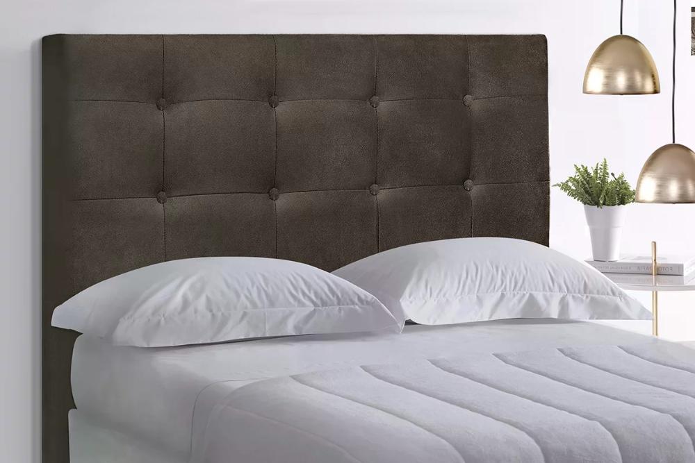 Cabeceira Queen Cama Box 160x129 Cm Helen Suede Marrom SBL