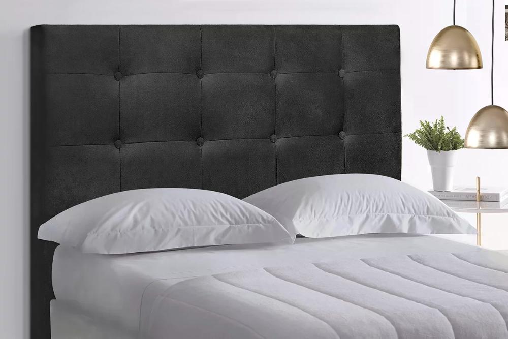 Cabeceira Queen Cama Box 160x129 Cm Helen Suede Preto SBL