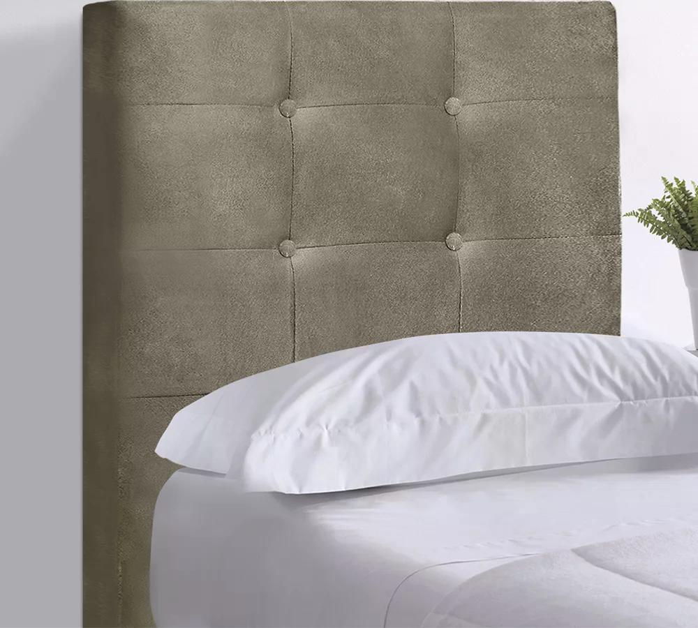 Cabeceira Solteiro Cama Box 90x129 Cm Helen Suede Bege SBL