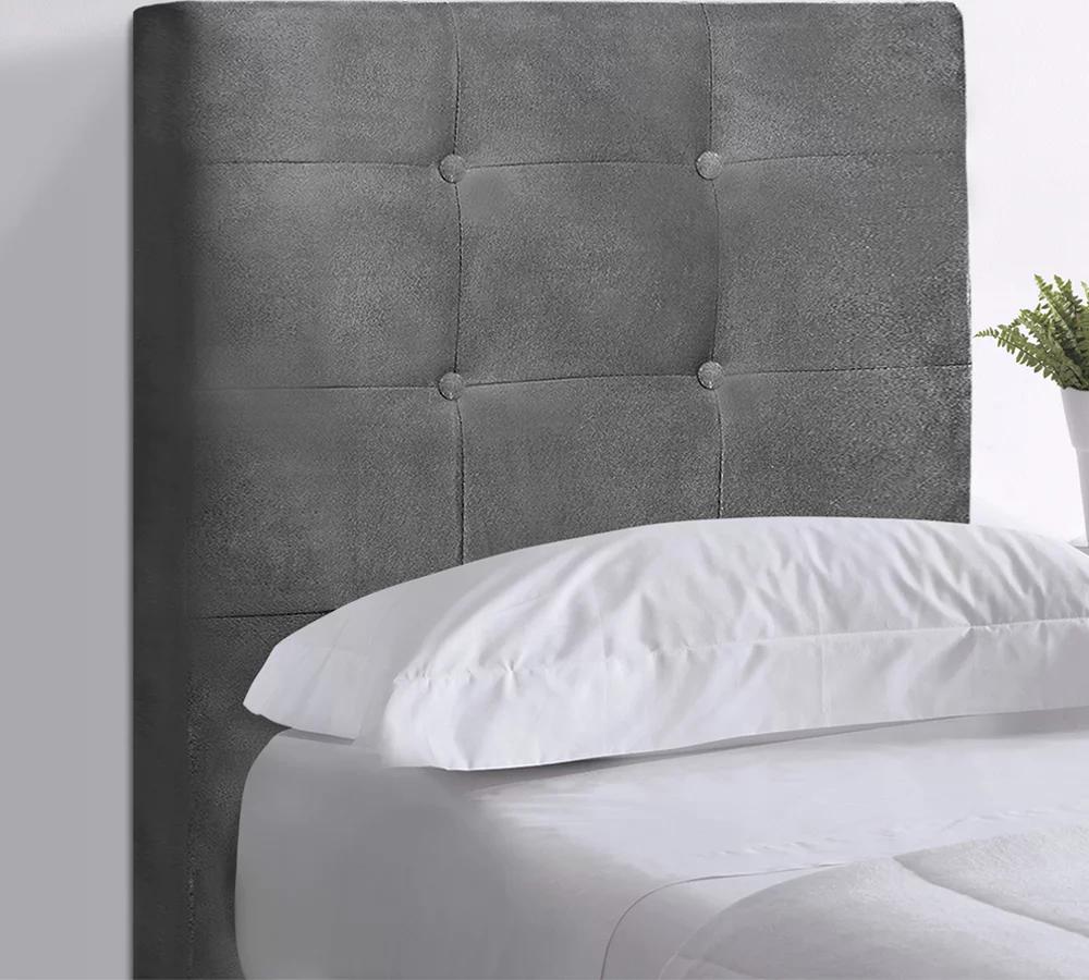 Cabeceira Solteiro Cama Box 90x129 Cm Helen Suede Cinza SBL
