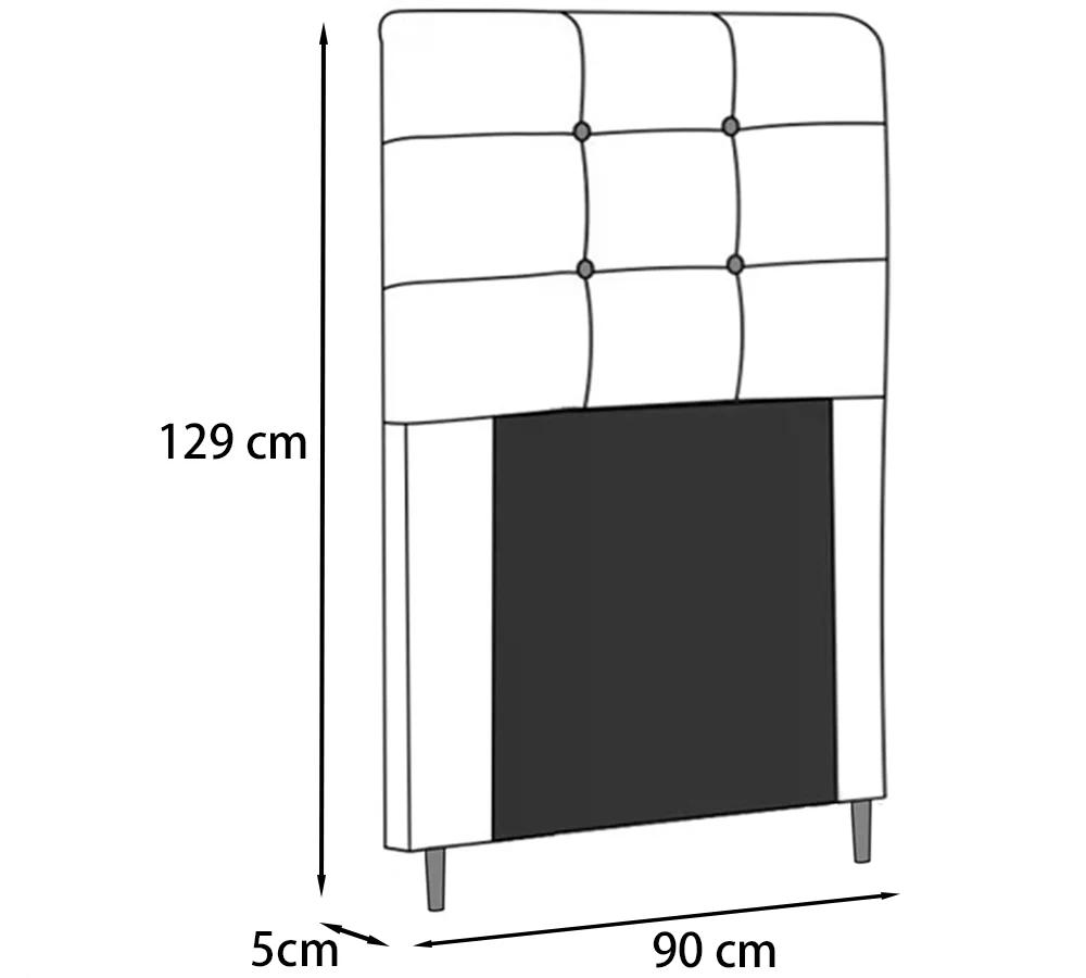 Cabeceira Solteiro Cama Box 90x129 Cm Helen Suede Marrom SBL