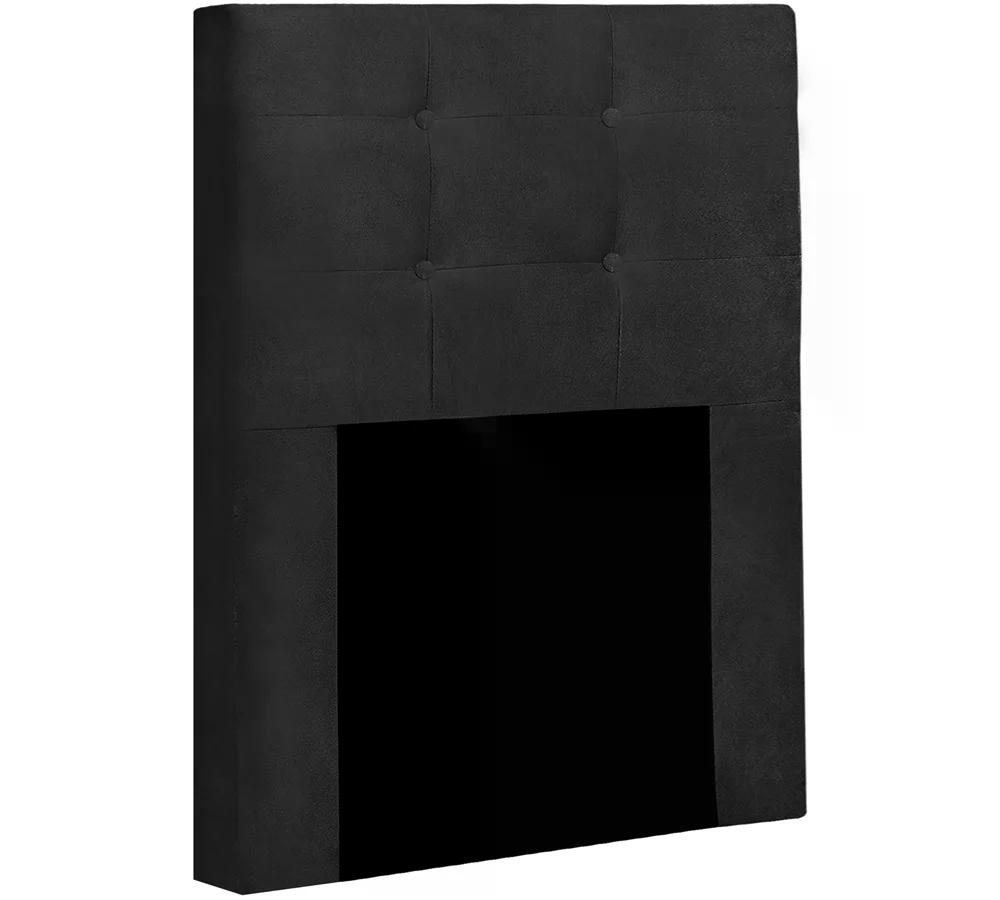 Cabeceira Solteiro Cama Box 90x129 Cm Helen Suede Preto SBL