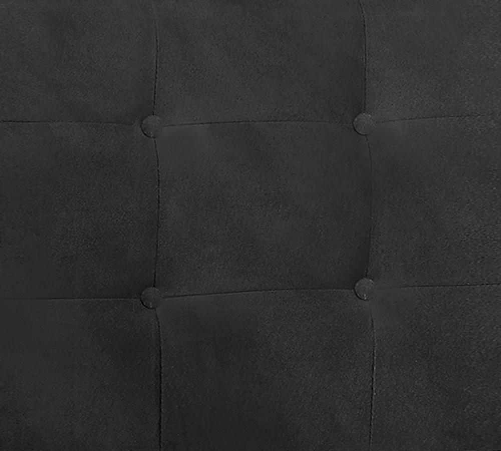 Cabeceira Solteiro Cama Box 90x129 Cm Helen Suede Preto SBL