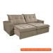 [OUTLET] Sofá 3 Lugares Retrátil Sapucaí Veludo Bege 190 cm