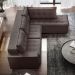 [OUTLET] Sofá 5 Lugares Presidente com Chaise Direito Veludo Marrom Escuro 366 cm