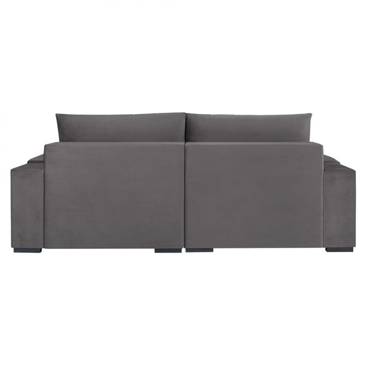 [OUTLET] Sofá 5 Lugares Retrátil Línea Veludo Cinza 290cm