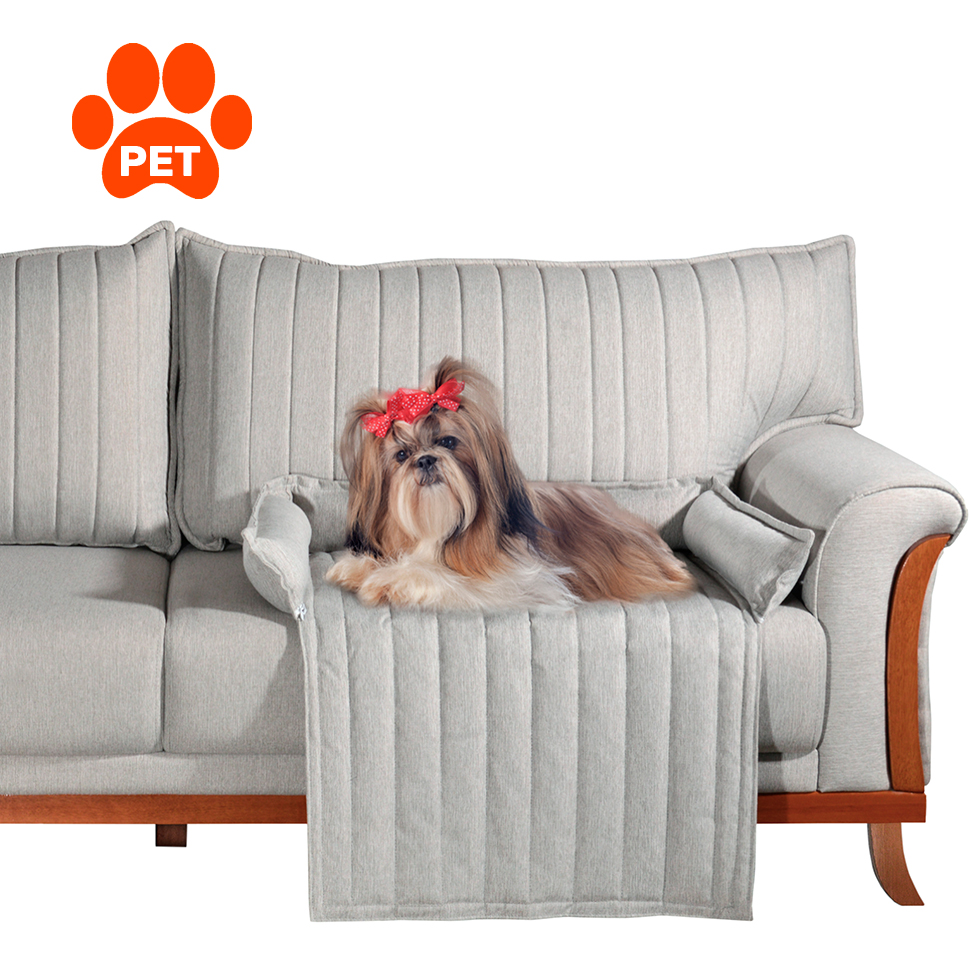 Cama para Pet Louise Linho Cinza 68 cm