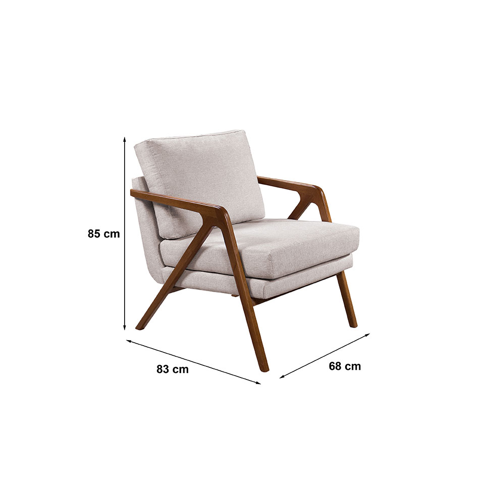 Poltrona Decorativa Costa Bege