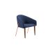 Poltrona Decorativa com Base Cobreada Home Azul