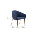Poltrona Decorativa com Base Cobreada Home Azul