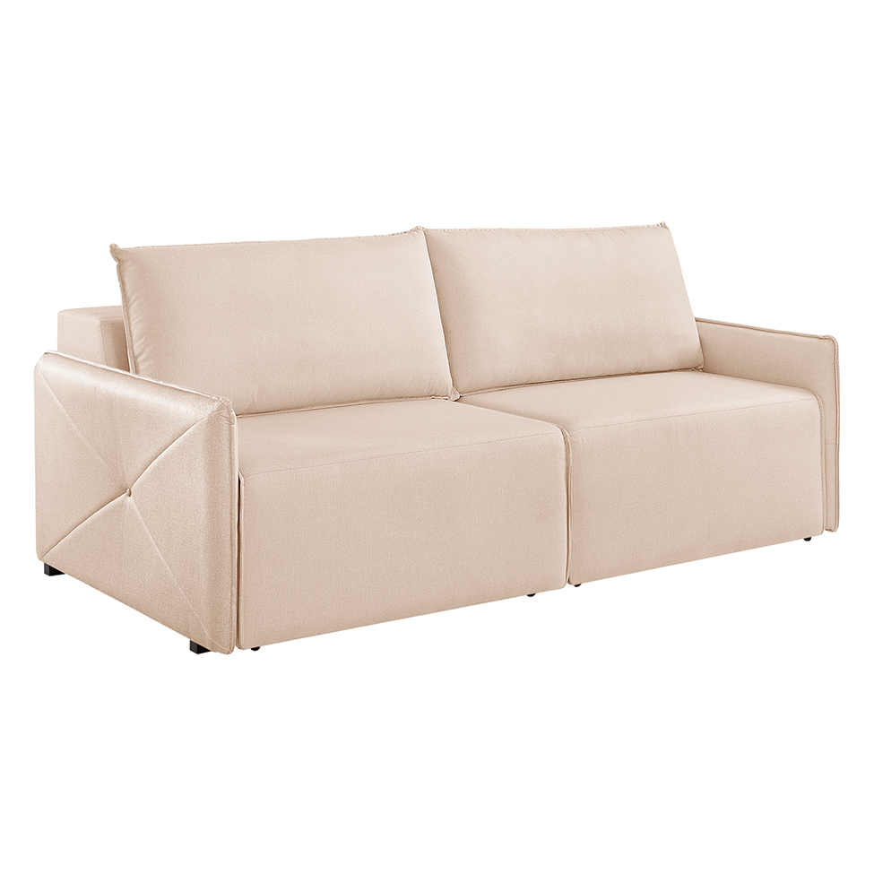 Sofá 2 Lugares Retrátil Urban Linho Bege Claro 160 cm