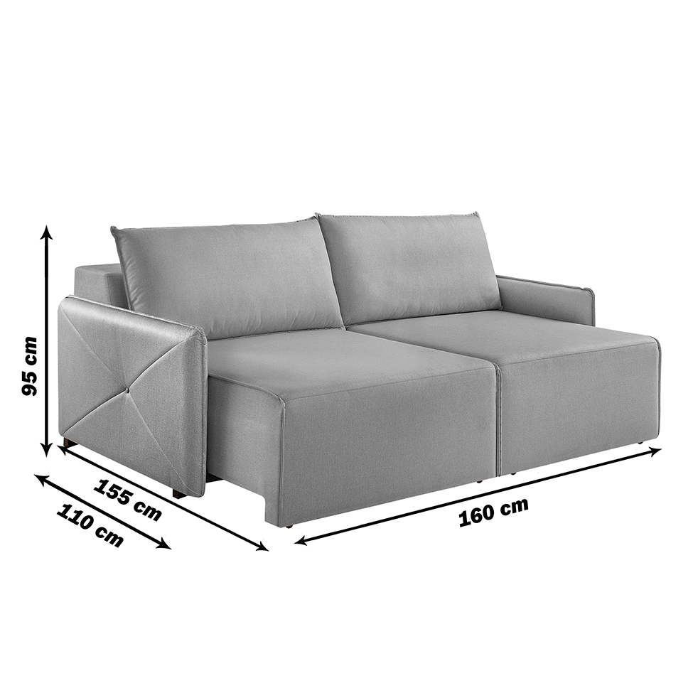 Sofá 2 Lugares Retrátil Urban Linho Bege Claro 160 cm