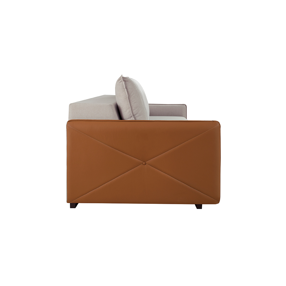 Sofá 2 Lugares Retrátil Urban Linho Bege e Caramelo 160 cm