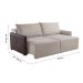 Sofá 2 Lugares Retrátil Urban Linho Bege e Marrom 160 cm