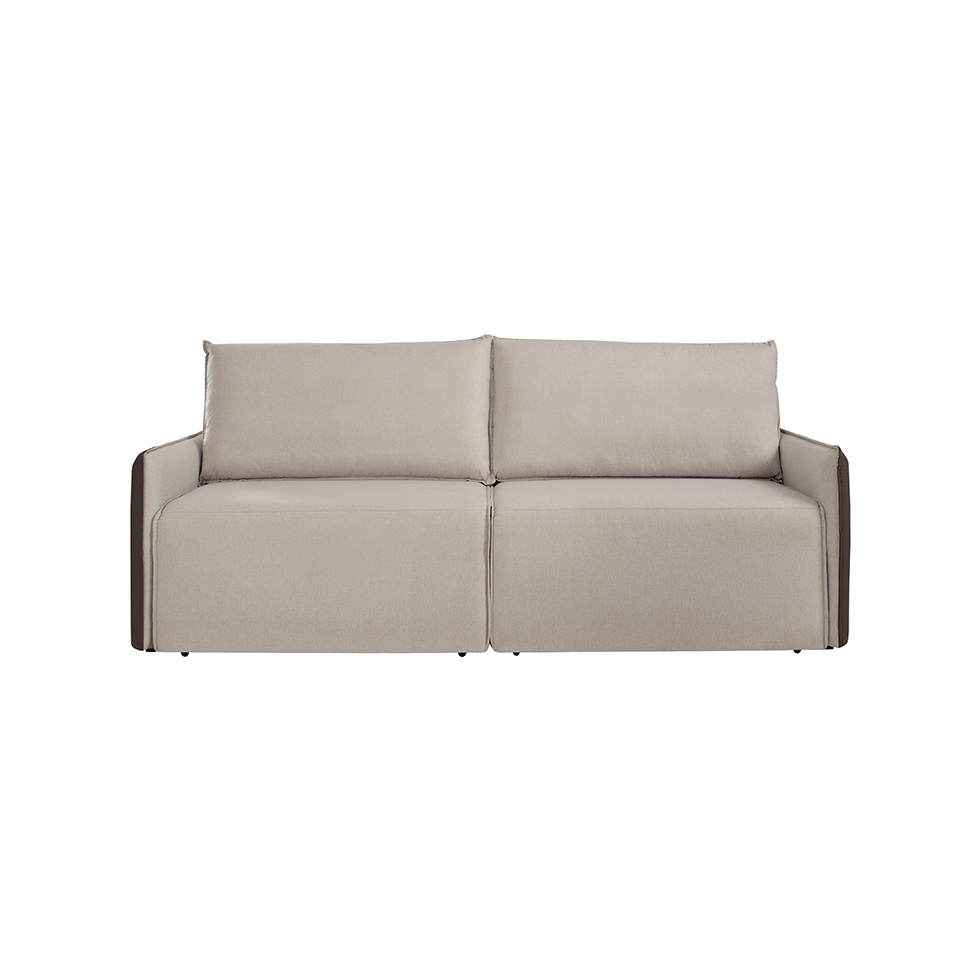 Sofá 2 Lugares Retrátil Urban Linho Bege e Marrom 160 cm