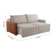 Sofá 2 Lugares Retrátil Urban com Entrada USB Linho Bege e Caramelo 160 cm