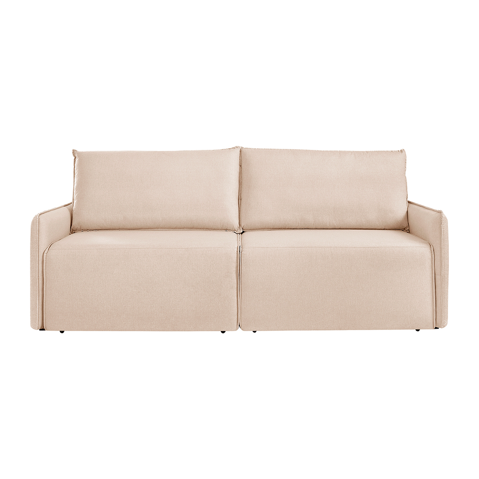 Sofá 2 Lugares Retrátil Urban com USB Linho Bege Claro 160 cm