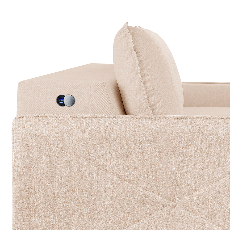 Sofá 2 Lugares Retrátil Urban com USB Linho Bege Claro 160 cm