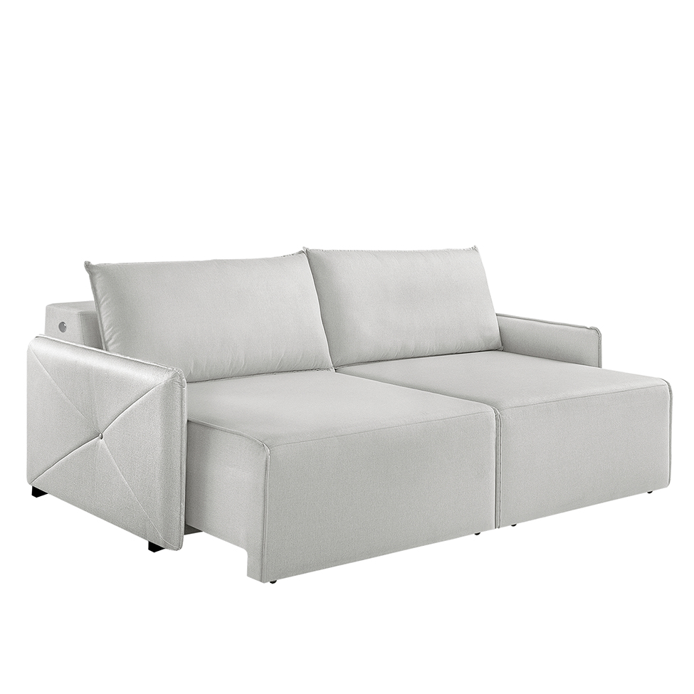 Sofá 2 Lugares Retrátil Urban com USB Linho Cinza 160 cm