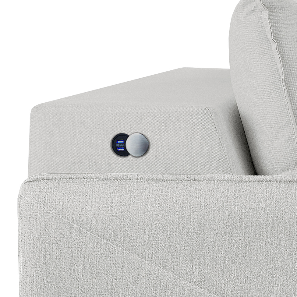 Sofá 2 Lugares Retrátil Urban com USB Linho Cinza 160 cm