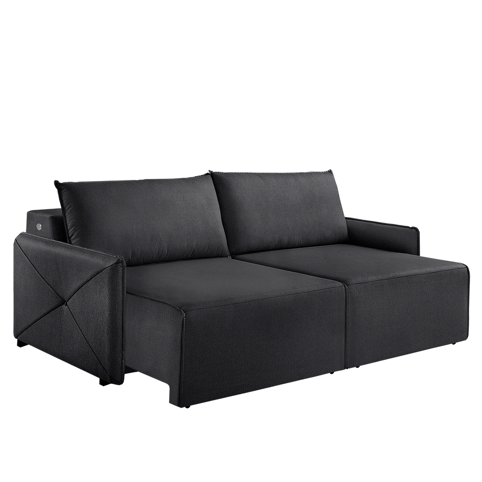 Sofá 2 Lugares Retrátil Urban com USB Linho Grafite 160 cm
