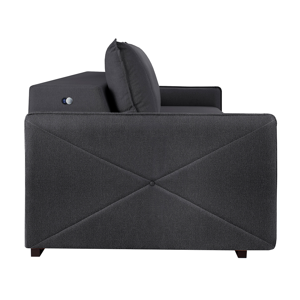 Sofá 2 Lugares Retrátil Urban com USB Linho Grafite 160 cm