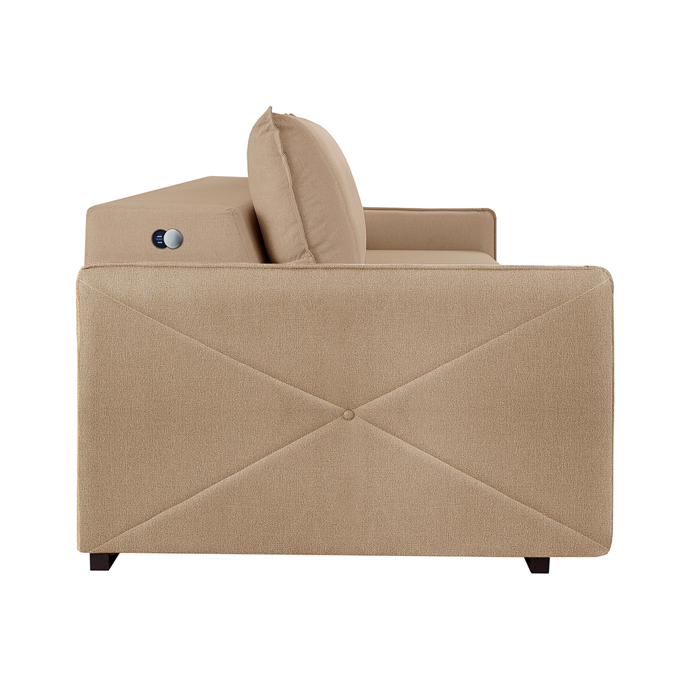 Sofá 2 Lugares Retrátil Urban com USB Linho Palha 160 cm