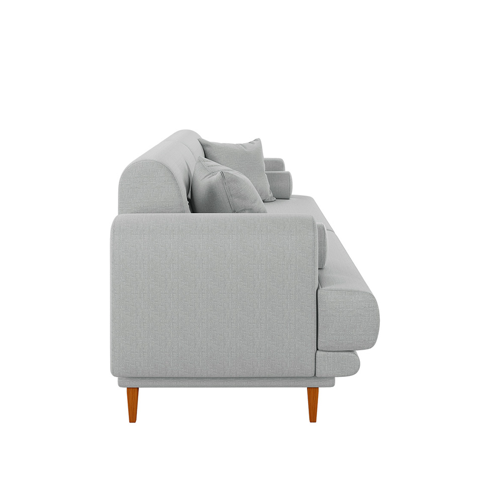 Sofá 3 Lugares Lisboa Linho Cinza