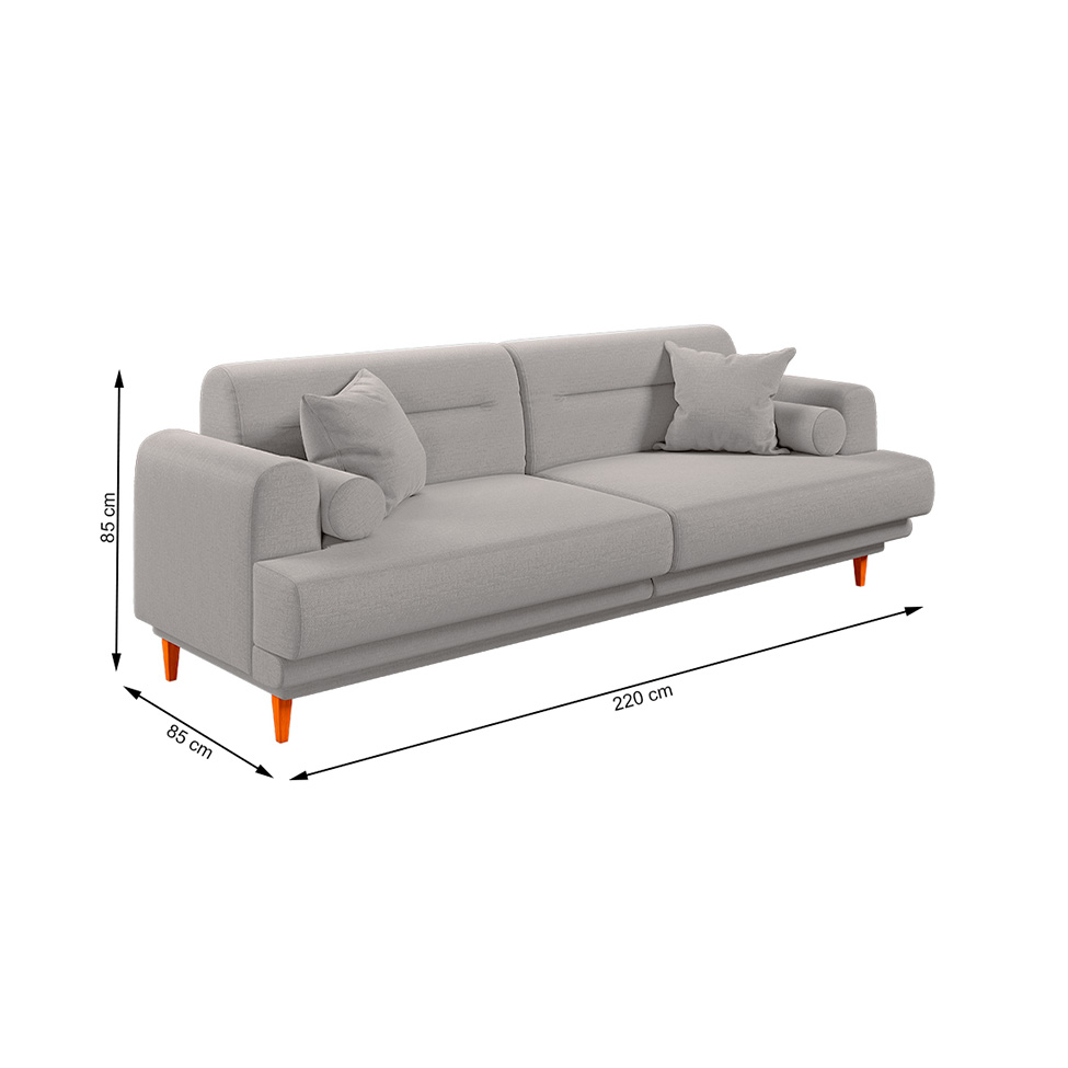 Sofá 3 Lugares Lisboa Linho Grafite