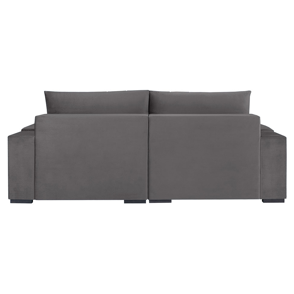 Sofá 3 Lugares Retrátil Línea com Kit USB Veludo Cinza 190cm