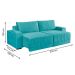 Sofá 3 Lugares Retrátil Línea com Kit USB Veludo Verde 230cm