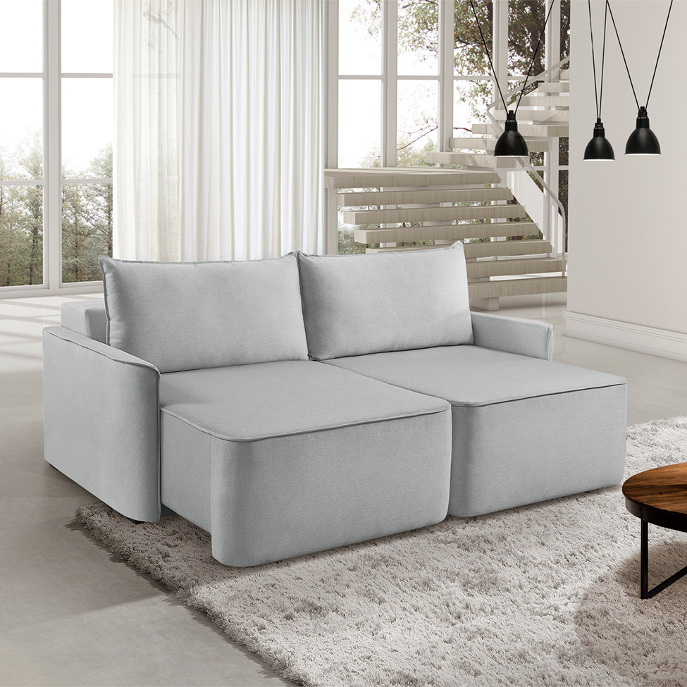 Sofá 3 Lugares Retrátil Moon Linho Gelo 220 cm