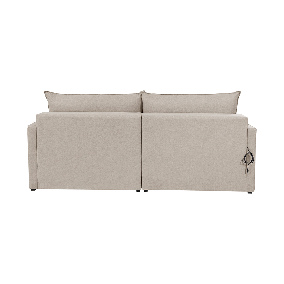Sofá 3 Lugares Retrátil Moon com USB Linho Cru 220 cm